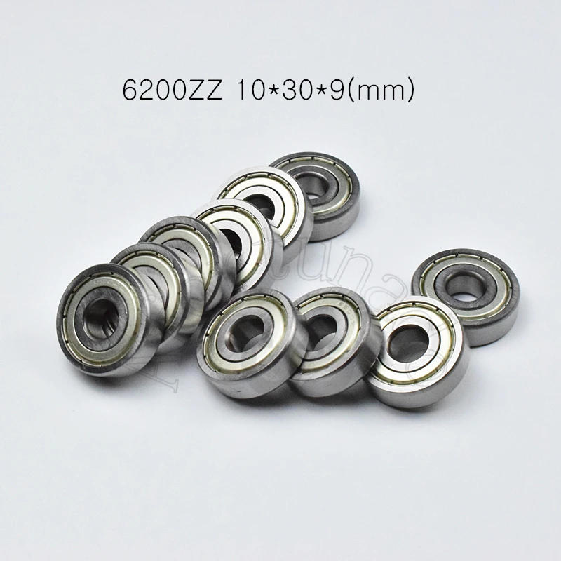 6200ZZ 10*30*9(mm) 1piece bearings ABEC-5 metal sealing bearings 6200 6200Z  chrome steel deep groove bearing