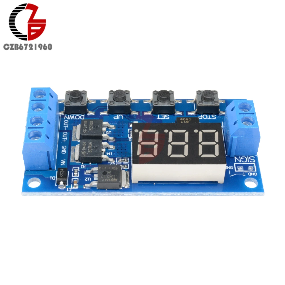 DC 12V 24V Dual MOS LED Digital Time Delay Relay Trigger Cycle Timer Delay Switch Circuit Board Timing Control Module DIY