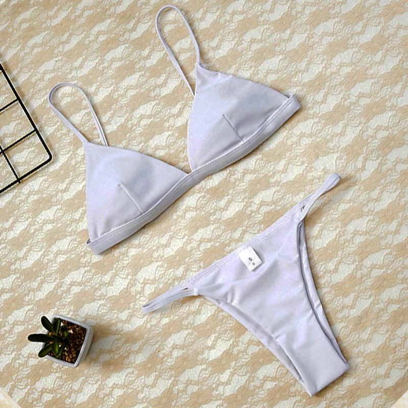 2022 Women Micro Bikini set Push Up Swimwear Solid Beach Bathing Suit Brazilian Thong Swimsuit For Girls Bikini Swim Suit Femme