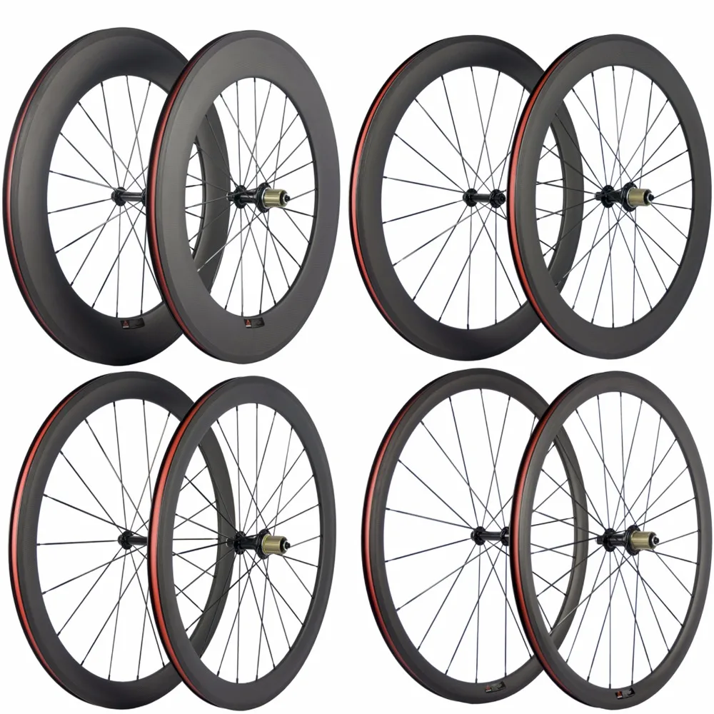 

700C Carbon Wheels 38/50/60/88mm Road Bike Cycle Wheelset Basalt Braking surface