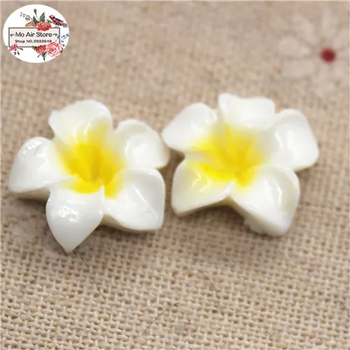 20pcs 16mm Mixed Color flower Plumeria rubra resin flatback cabochon DIY jewelry/phone decoration