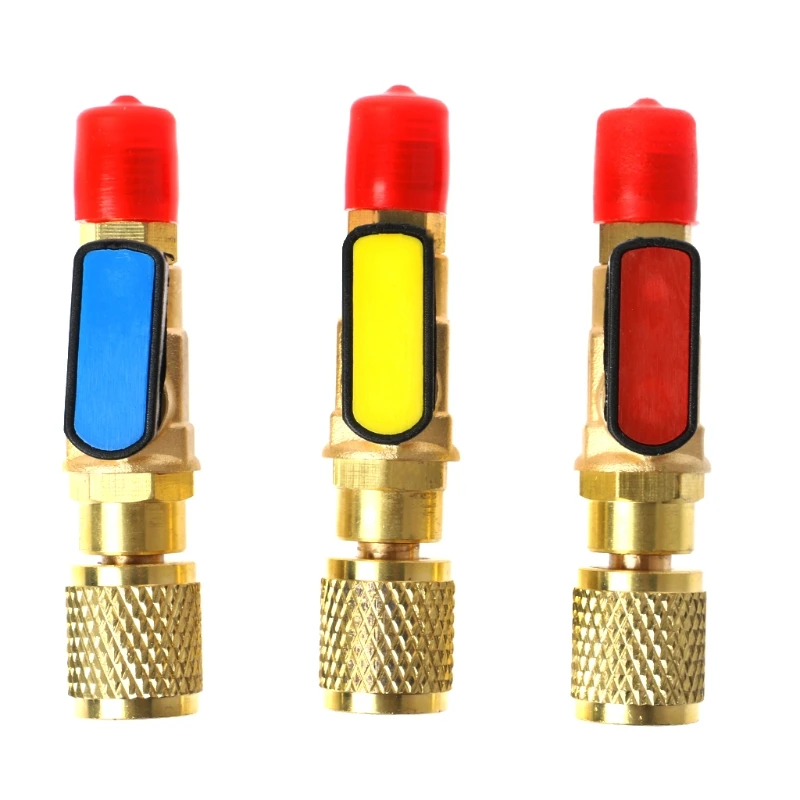 1pc 1/4 "Maschio a 1/4" Femmina SAE Dritto Valvola a Sfera AC di Ricarica Per R22 Refrigerante