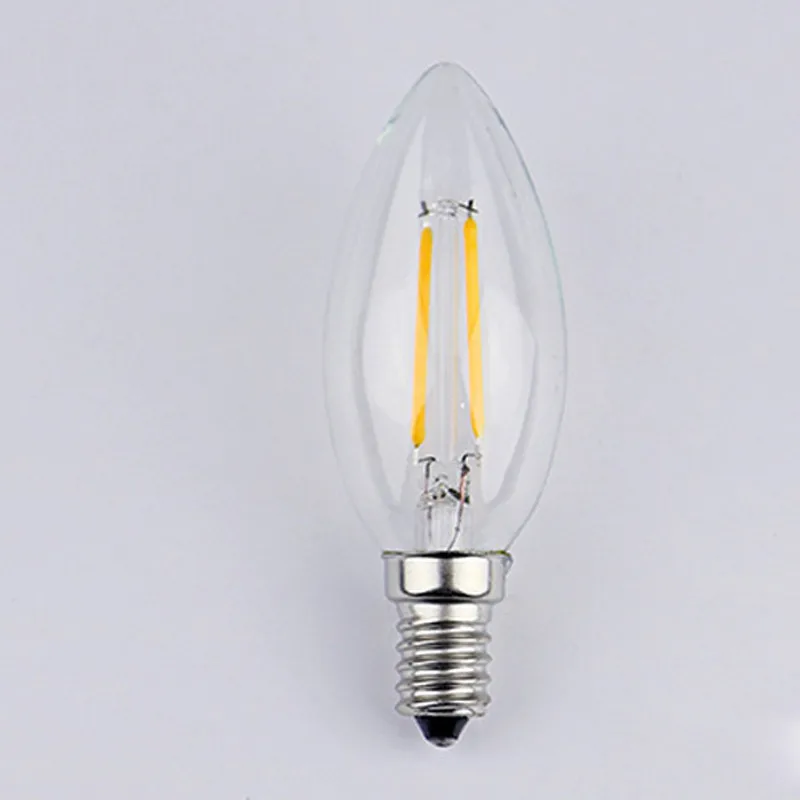 New Design LED Filament E14 Bulb 2W 4W 6W AC 220V 230V Led Lamp Edison Glass Candle Lights Lighting For Chandelier