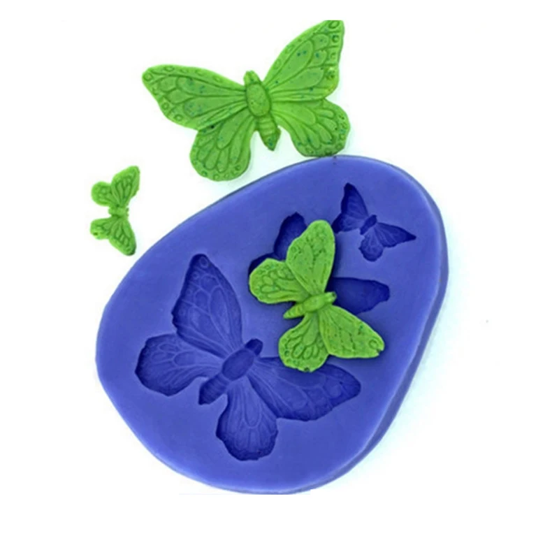 Three-Butterfly Shape Fondant Cake Silicone Lace Moulds Chocolate Cake Decoration Molds