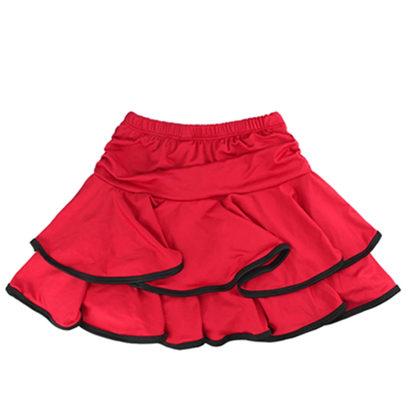 Girls Dance Skirt Latin Salsa Cha Cha Rumba Samba Modern Ballroom Skirts With Shorts 10 Colors