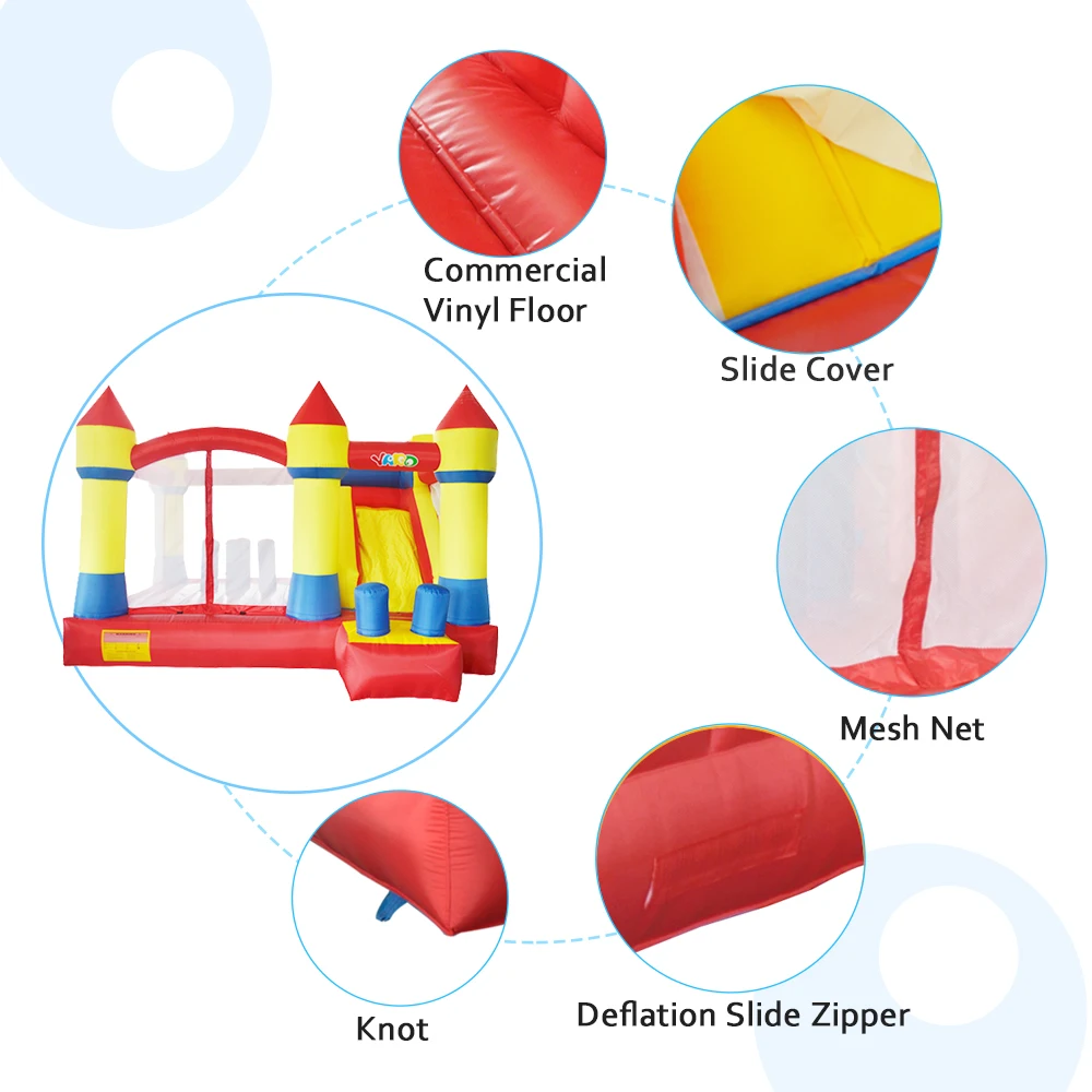 Yard Inflatable Bouncy Castle 4X3.8X2.5M เด็ก Trampolines ปราสาทปราสาทกระโดดเด็กอุปสรรค Bouncer เกมตลกประตู