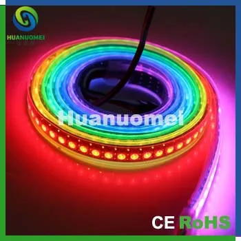 

2 м/лот, 144 светодиодов/м, черная печатная плата SMD5050 RGB Водонепроницаемая полноцветная гибкая светодиодная лента 5 В