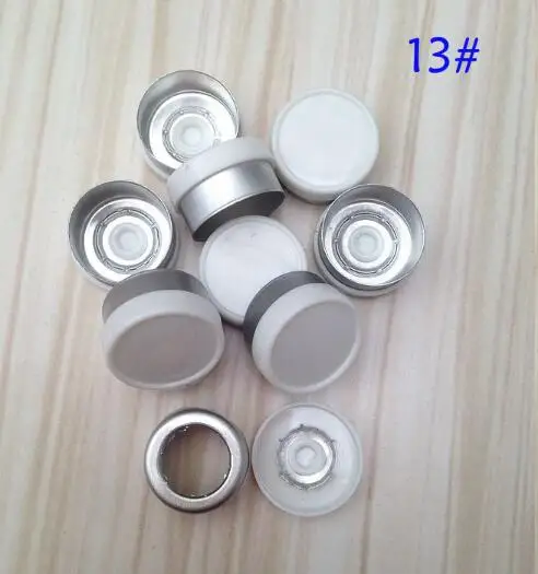 200pcs 13mm 알루미늄 플라스틱 캡 색상 옵션 크림프 유리 바이알용 제약 캡 알루미늄 플라스틱 캡 반 눈물