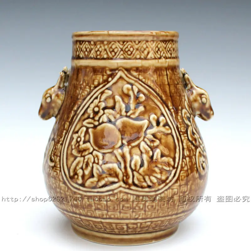 

Jingdezhen ceramic antique Small color glaze vase mini ceramic vase shelf ceramic decoration