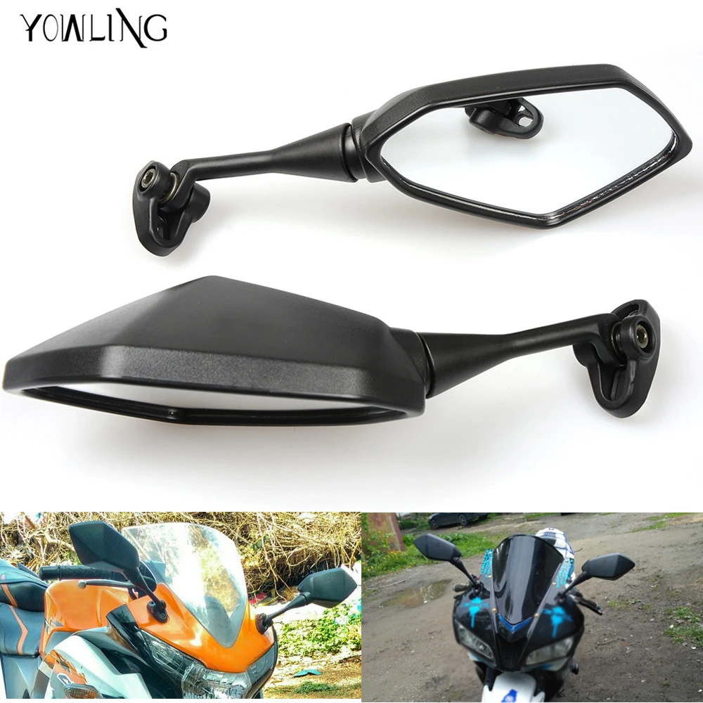 

2x Universal Motorcycle Mirrors motorbike CNC Aluminum Rearview side Mirror For Yamaha YZF R3 R1 R6 R125 R15 R25 FZ8 FJR XJR