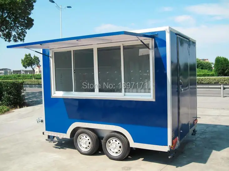 four wheels Hot dog mobile food trailer Coffee Food Cart Large food truck