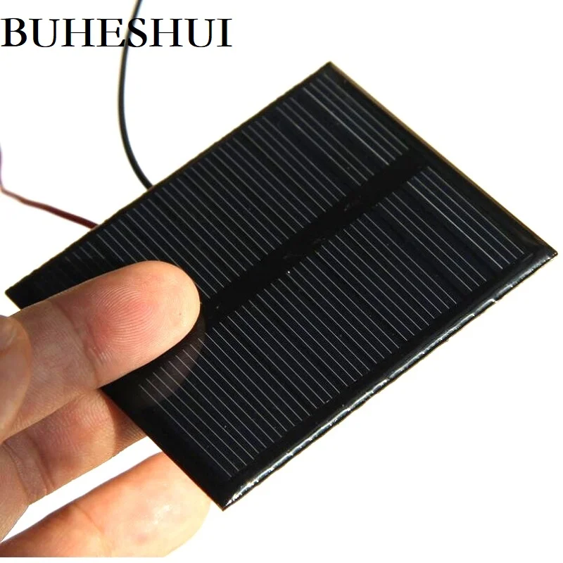 Hot Sale 0.5W 5V Mini Solar Panel with Cable 72*58MM Epoxy Solar Cell DIY Solar Power System and Toys 100PCS
