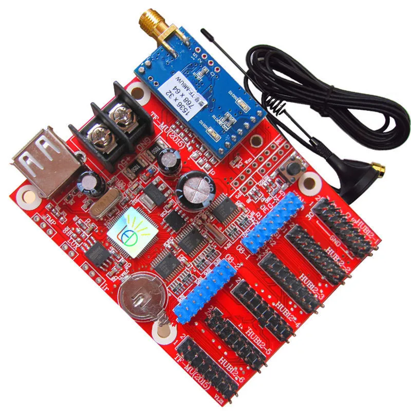 TF-M6UW Control Card supports indoor Outdoor LED Sign module WIFI and USB drive able temperature and humidity sensor connection