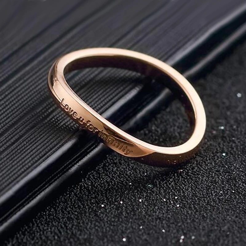 Fashion Jewelry Wholesale High Quality Love for Infinity Irregular Distortion Ring 316L Stainless Steel Woman Love Tail Ring