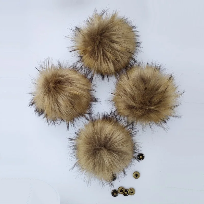 Winter Fluffy Imitated Polyester Fur Pompoms For Beanies Caps 15cm Artificial Pom poms For Knitted Skullies Hats Bags Keychain