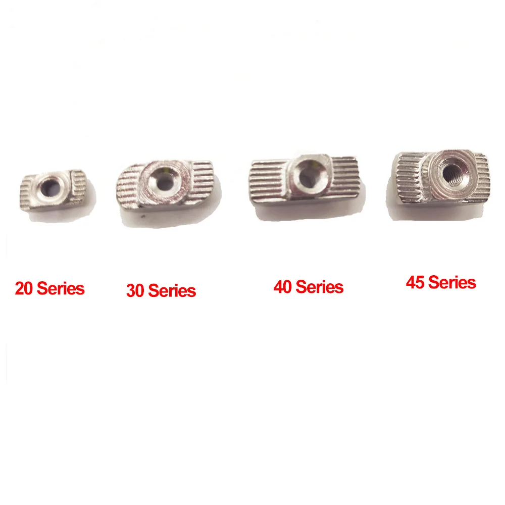 10pcs/lot M3 M4 M5 M6 M8 Thread T Nut EU Standard Drop In T-Slot Carbon Steel for 2020 3030 4040 4545 Series Aluminum Profiles