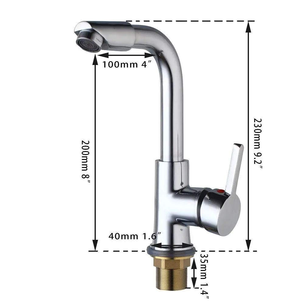 Monite 360 Swivel Polish Chrome Vessel Bathroom Kitchen Basin Mixer Tap Faucet Rotated Spray Kitchen Faucet Deck Mounted Faucet