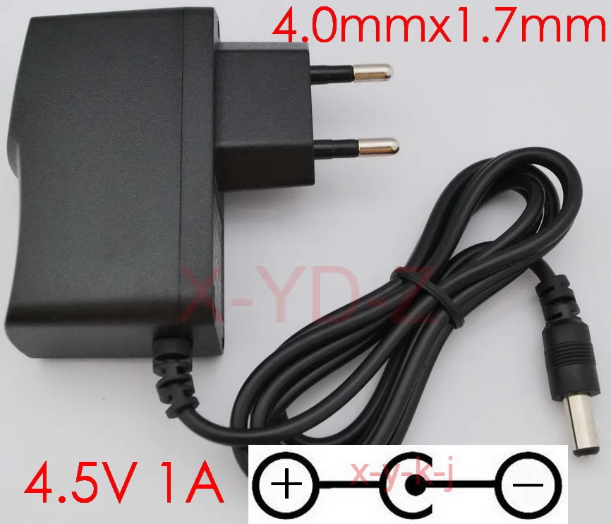 1PCS High quality AC/DC 4.5V 1A Switching Power Supply adapter Reverse Polarity Negative Inside EU plug 4.0mm x 1.7mm