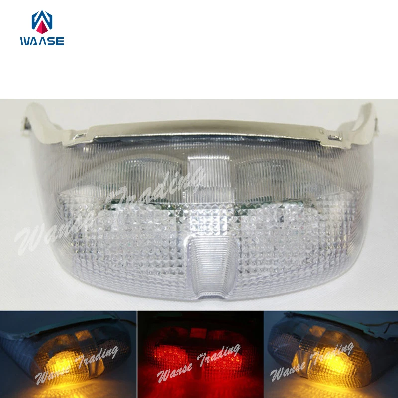 

Waase задний тормоз поворотники мигалка Индикатор интегрированная Светодиодная лампа прозрачная для 1998 1999 2000 YAMAHA YZF-R6 YZFR6