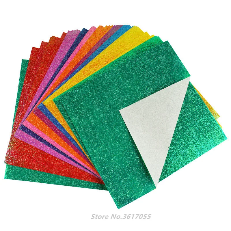 50pcs/set Square Shining Origami Paper DIY Craft Paper  Kids Handmade DIY Scrapbooking Craft Decoration New Year Xmas Gifts