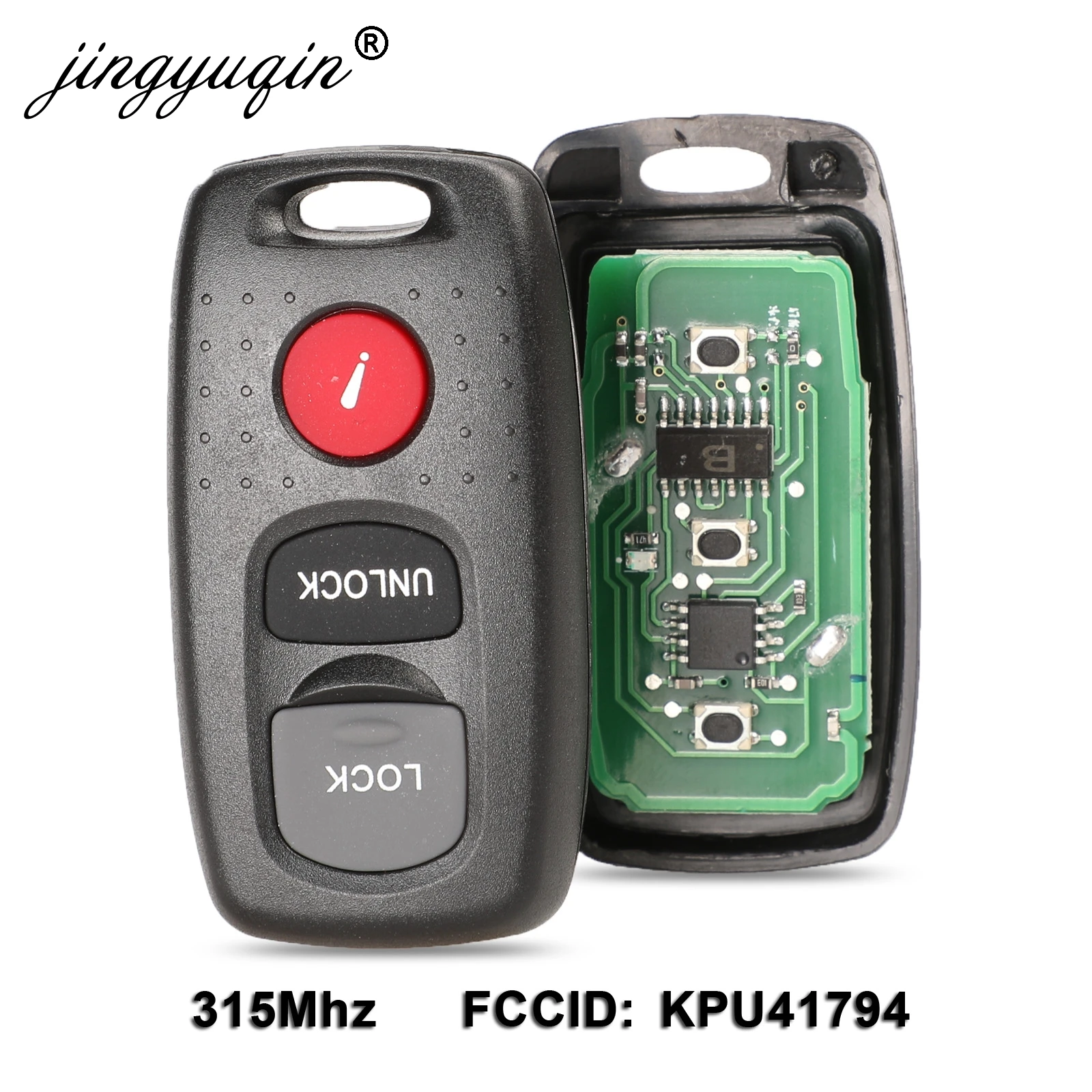 

jingyuqin For Mazda 3 6 MPV Protege 5 3 Buttons Remote Key Keyless Entry Fob Transmitter Alarm Beeper Clicker KPU41794 315Mhz