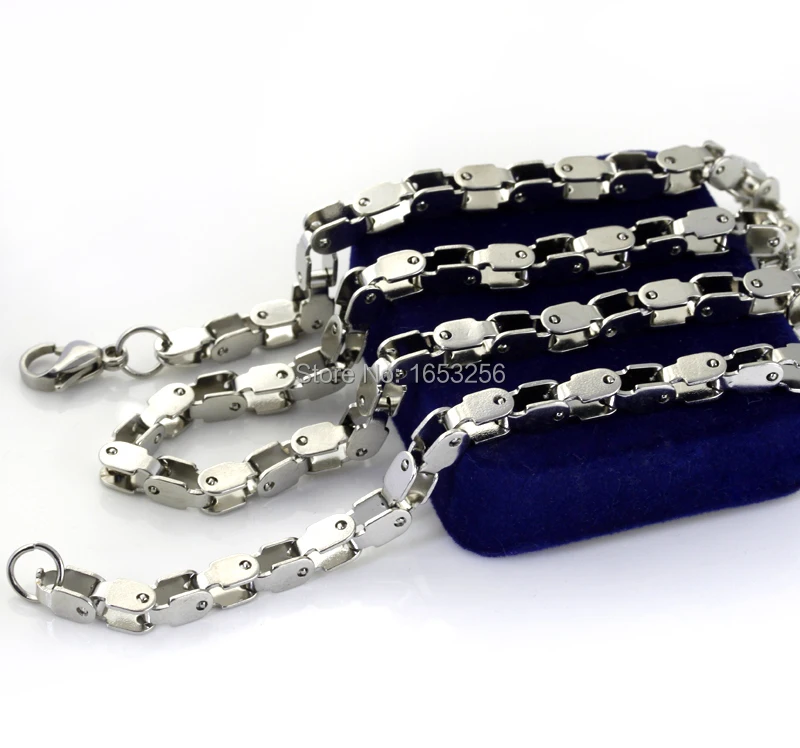 5mm 24'' Silver Biker Chain Necklace Stainless Steel For Women Men's Cool gifts