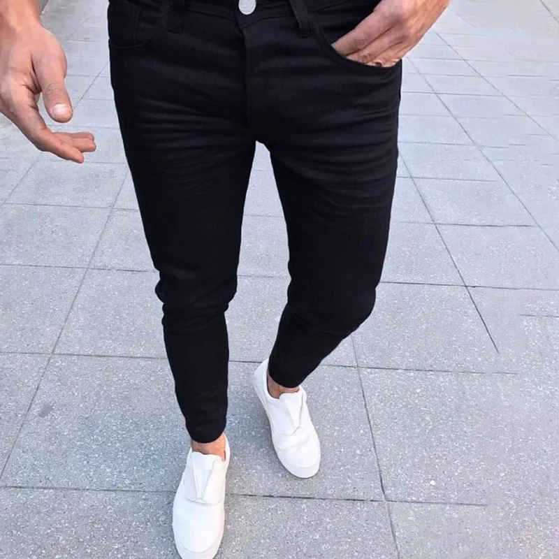 

ZHUOFEI fashion pencil pants for men mid waist spring summer men pants slim fit trousers good quality cloth for male casual