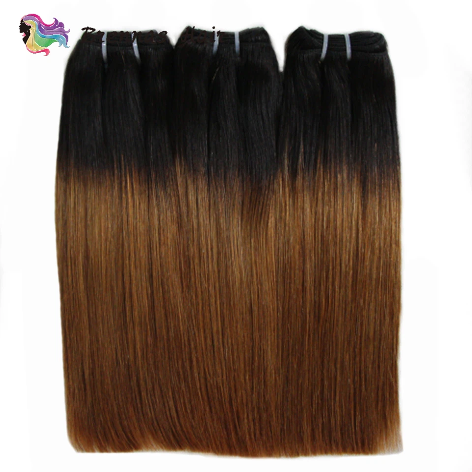 Double Drawn Human Hair Straight Hair Bundles Ombre Brazilian Funmi Hair Human Hair Bundles For Women Human Hair 3 Bundles Deal