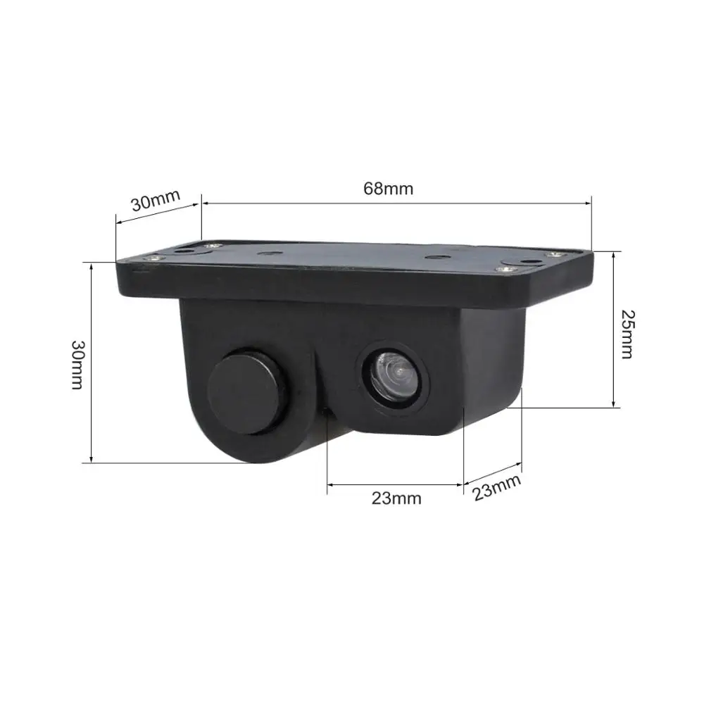 DIYKIT Waterproof Packing Radar Sensor Backup Reverse Rear View Car Camera Wide Angle for Parking Assistance Kit 2 in 1