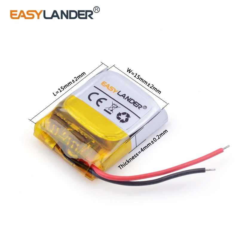 بطارية ليثيوم بوليمر ليثيوم قابلة لإعادة الشحن ، من من من النوع الخامس ، 50 مللي أمبير ، بلوتوث ، هاتف داخلي ، شحن Fitbit 2 ، lsssp411415