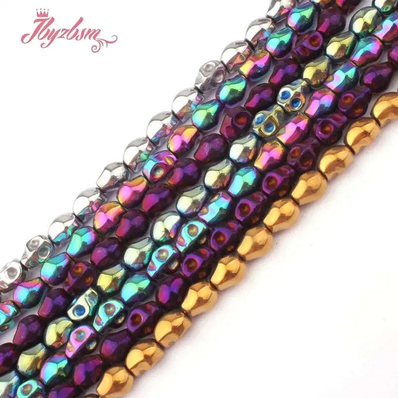 6x7mm Skull Hematite Beads (No Magnetic) Natural Stone Beads For DIY Accessories Women Men Necklace Bracelet Jewelry Making 15\
