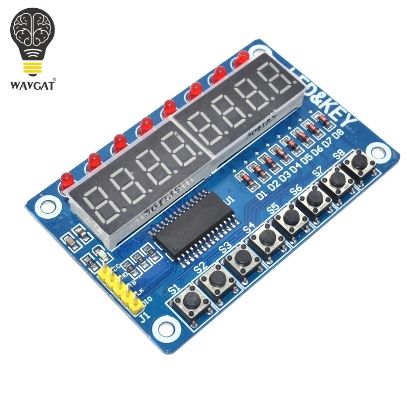 TM1638 Module Key Display For AVR Arduino New 8-Bit Digital LED Tube 8-Bit WAVGAT