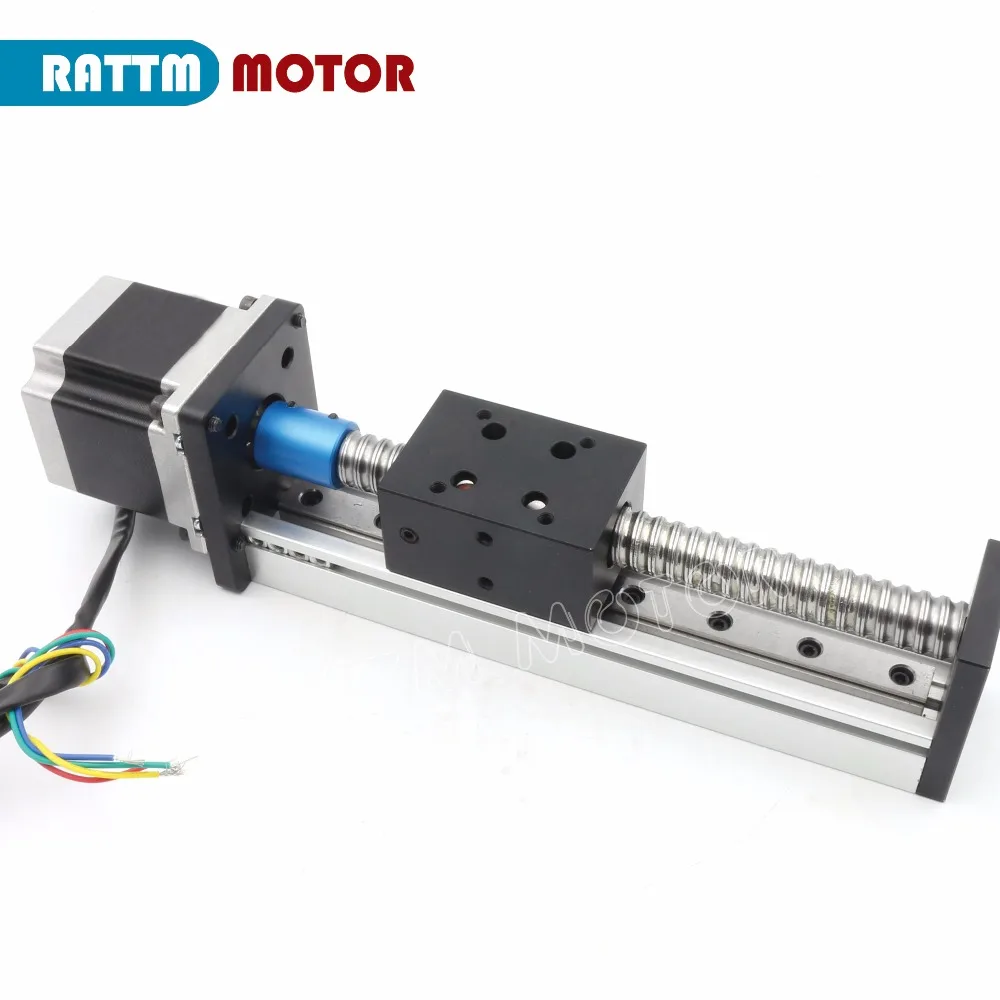 【US】CBX1605 CNC Linear actuator Rail Motion Slide Table 100 150 200 300mm Ball Screw SFU 1605 & Nema 23 Stepper Motor