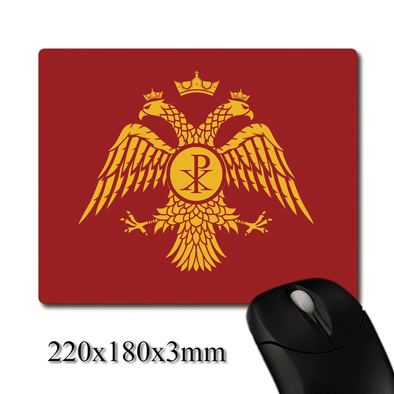 Alfombrilla de goma antideslizante con estampado de logotipo de águila de doble cabeza, alfombrilla de ratón para oficina, regalo de recuerdo de fiesta, Imperio bizantino
