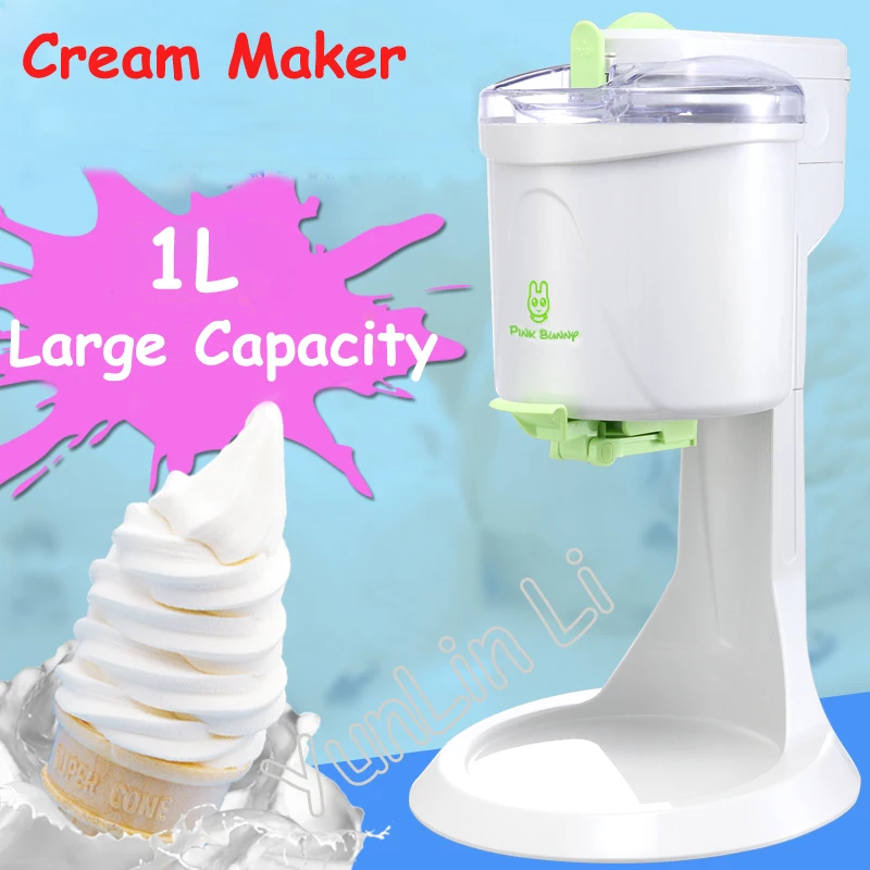 Household DIY Ice Maker Cream Machine Automatic 1L Hard Cone Ice Cream Maker Large Capacity Fruit Ice Cream Maker