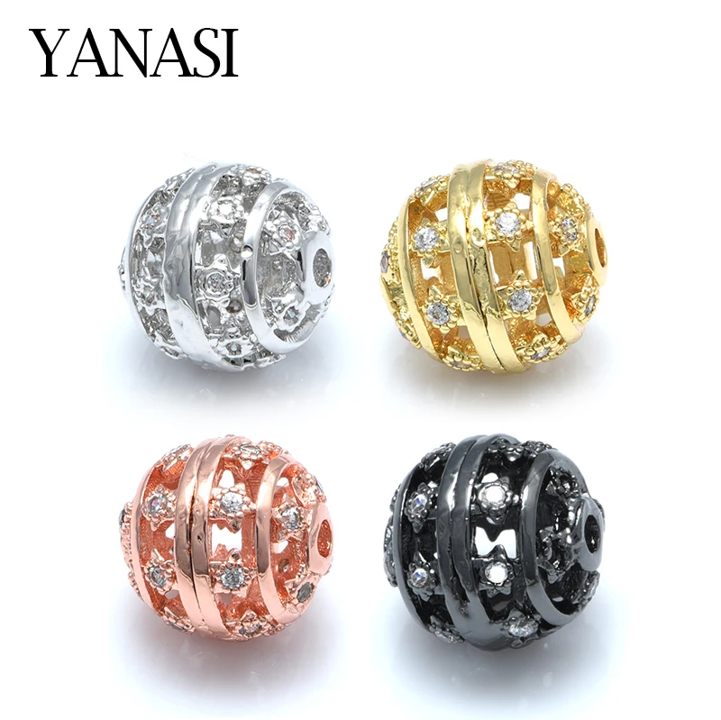 10mm DIY Beads Accessories for Jewelry Making Hollow Ball For Needlework Women Natural Stone Bracelets Making