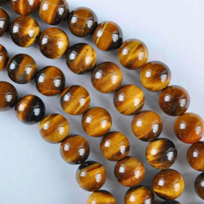 

10MM Tigereye Round Loose Beads Strand 15.5 Inch Jewelry For Woman Gift Making K204