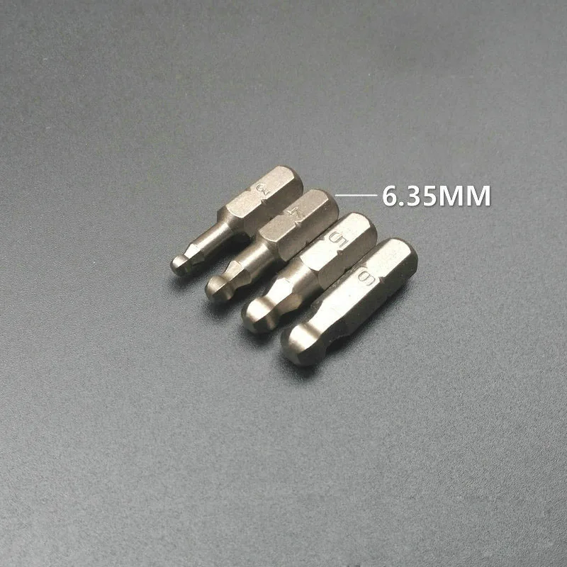 4 Stks/set 1/4 "25 Mm H3-H6 Bal Hoofd Hex Schroevendraaier Bit S2 Magnetische Elektrische Boor Zeshoekige Schroevendraaier Hoofd Power driver Tool