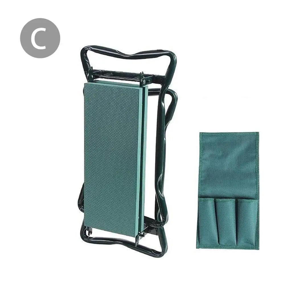 Arrodillador de jardín portátil con asas, taburete plegable de acero inoxidable, silla con almohadilla de EVA, suministro de herramientas de
