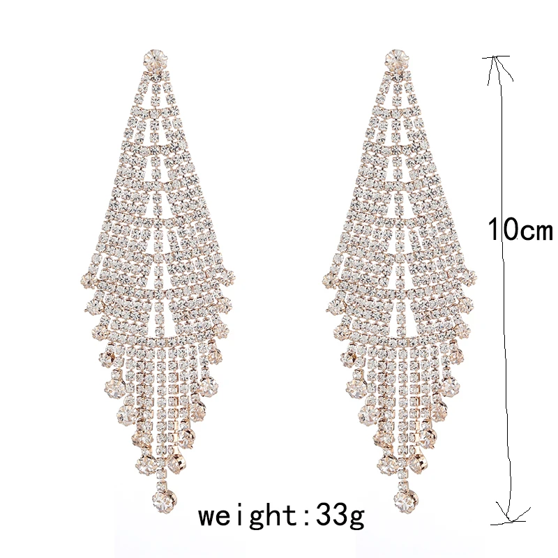 YFJEWE 2019 Fashion Woman Chain Tassel Long Earrings Hanging Drop Earring For Women  Bohemia Bride Party Jewelry # E622