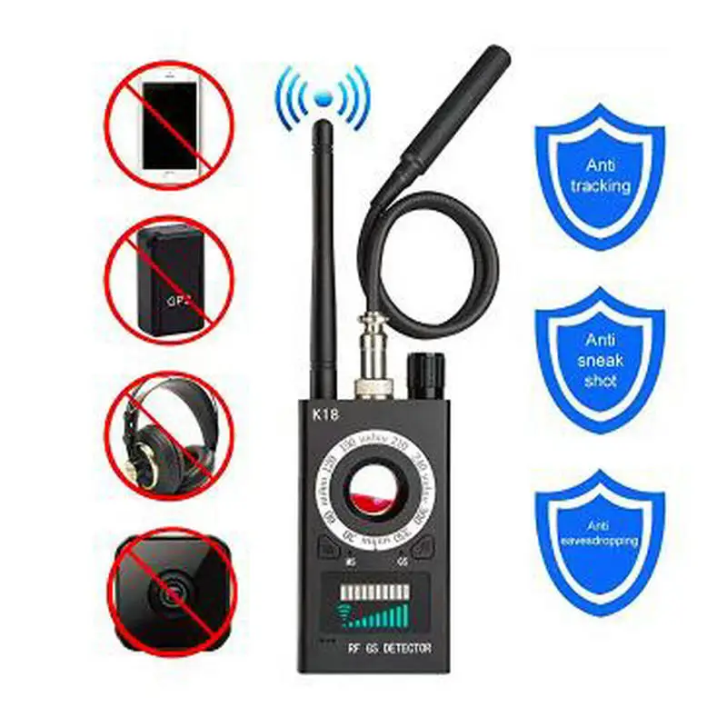 

Hot sale K18 Multi-function Anti-spy Detector Camera GSM Audio Bug Finder GPS Signal Lens RF Tracker Detect Wireless Products