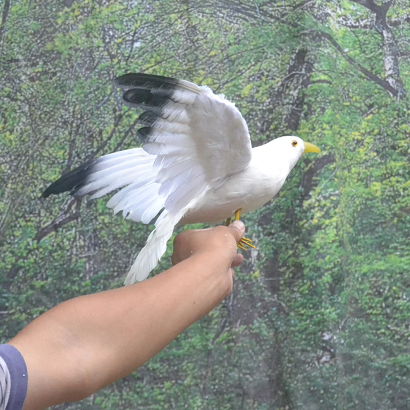 

32x60cm artificial Bird feathers seagull spreading wings bird model home decoration Performing prop gift h1089