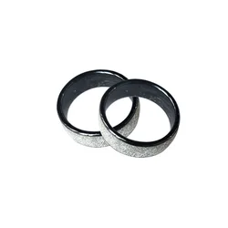 125KHZ or 13.56MHZ RFID Ceramics Smart Finger Bright silver Ring Wear for Men or Women