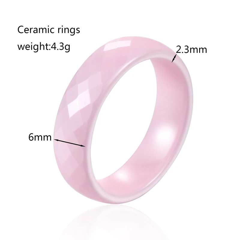 Top quality Not Afraid Of Water Without Scratches 6mm Wide 4 Color Ceramic Ring Exquisite Beautiful Gift Ring Jewelry For Woman