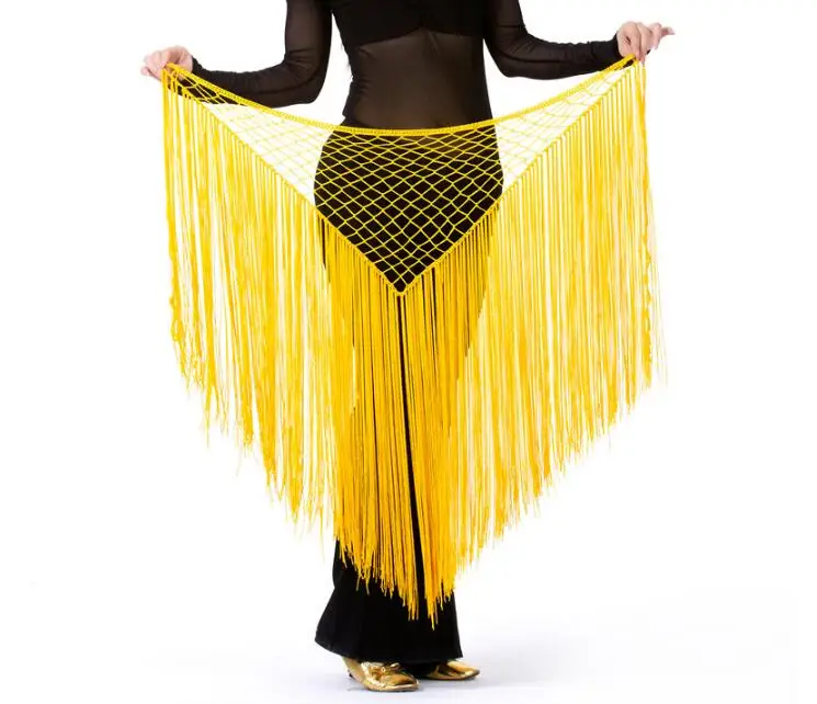 Hand Crochet Triangle Belly Dance Hip Scarf Belt for Women Performance Argentina Dance Costumes Belly Waist Chain Skirt