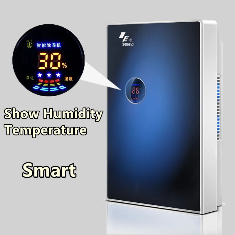 new smart dehumidifiers for home moisture absorber air dryer display humidity temperature blue