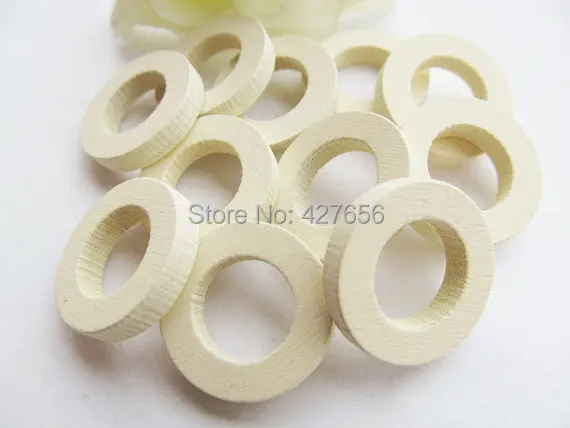 50pcs 20mm Unfinished Natural Wood Circles Wooden Discs Donut Bead Charm Finding,Middle hole,DIY Accessory Jewellry Making