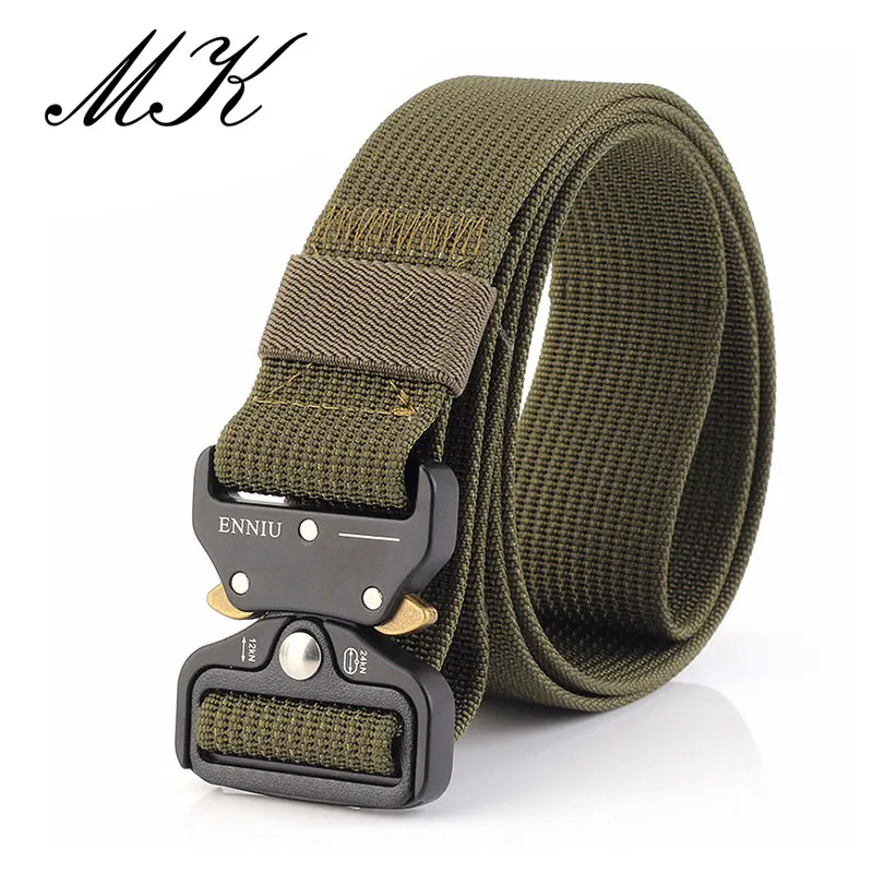 Maikun Nylon Belts for Men Metal Buckle Belt Male Military Tactical Male Belt Men 3.7CM