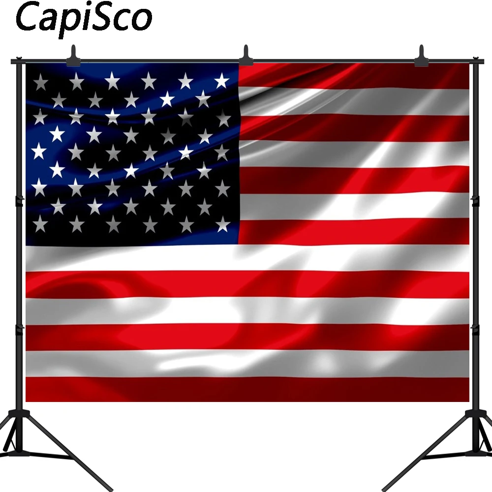 Capisco USA Flag Backdrops Photography Simple Photographic Backgrounds Camera Fotografica for Children Photo Studio