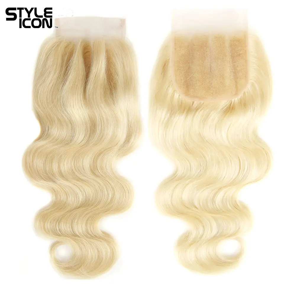 Styleicon Body Wave Blonde 613 Hair with Closure Brazilian Blonde Remy Hair with Closure Honey Blonde Hair Weave with Closure